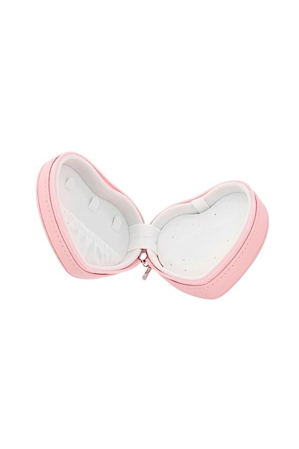 YIUPEDRFG Boîte à bijoux anneau boucles doreilles en forme de coeur pendentif en cuir organisateur de stockage vitrine gesti