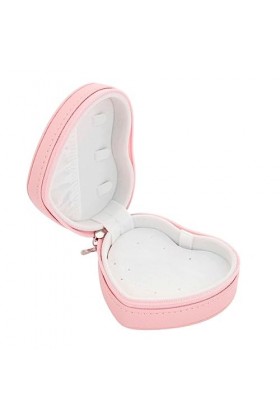 YIUPEDRFG Boîte à bijoux anneau boucles doreilles en forme de coeur pendentif en cuir organisateur de stockage vitrine gesti