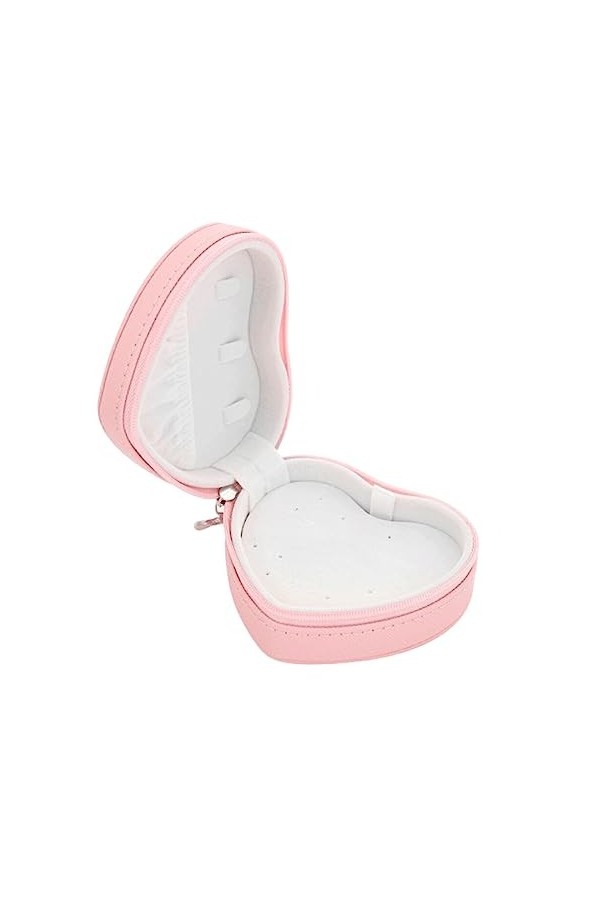 YIUPEDRFG Boîte à bijoux anneau boucles doreilles en forme de coeur pendentif en cuir organisateur de stockage vitrine gesti