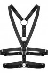 Harnais élastique en cuir synthétique avec joint torique pour homme, ceinture de poitrine, extensible, rétro, cage dépaule, 