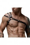 Harnais à une épaule pour homme en cuir PU accessoires de poitrine haut du corps punk gothique bar festival rave club fête Ha