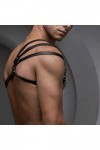 Harnais à une épaule pour homme en cuir PU accessoires de poitrine haut du corps punk gothique bar festival rave club fête Ha