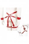 Ensemble de sous - vêtements rouges pour femmes, poignets réglables, cuisses et ceinture, poignets amovibles