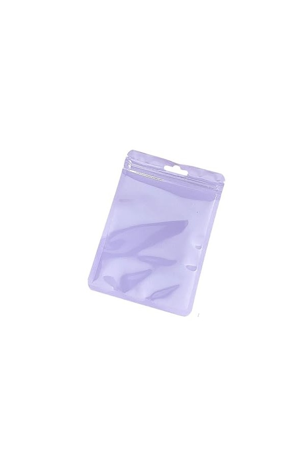 kawehiop 100 pièces sacs pochettes emballage Macaron étanchéité réutilisable maquillage fermeture éclair Transparent clair co