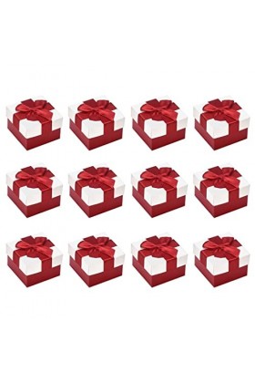 Allayu 12 Pcs Bowknot Boîte Cadeau Boucles Doreilles De Stockage Anneau Organisateur Colliers Emballage Petit Cas Pendentifs