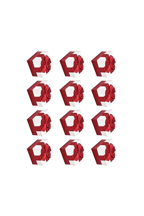 Allayu 12 Pcs Bowknot Boîte Cadeau Boucles Doreilles De Stockage Anneau Organisateur Colliers Emballage Petit Cas Pendentifs