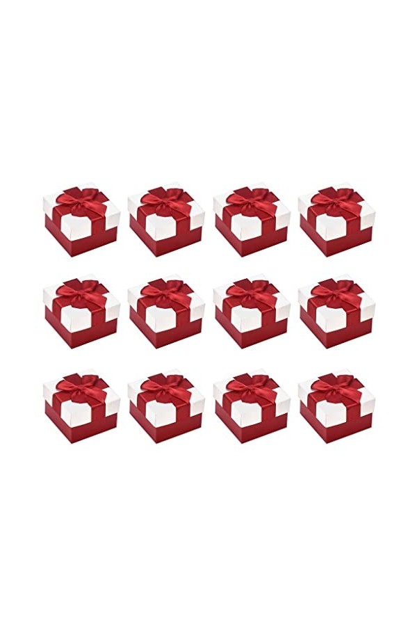 FIOERDTUIE 12 pièces nœud papillon boîte cadeau boucles doreilles stockage anneau organisateur colliers emballage affichage 