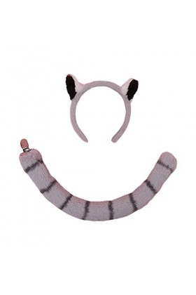Oshhni Ensemble Oreilles et Queue de Laveur déguisement déguisement Cadeau fêtes sur Le thème des Animaux Casque pour Spectac