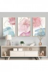 Peinture abstraite sur toile rose et bleu Lignes dorées Art mural Affiches et impressions nordiques Images de minimalisme pou