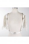 MSemis Femme Harnais de Poitrine en Cuir PU Bandage Frange Ceinture Soutien-Gorge Harness Bretelles Élastiques Body Lingerie 
