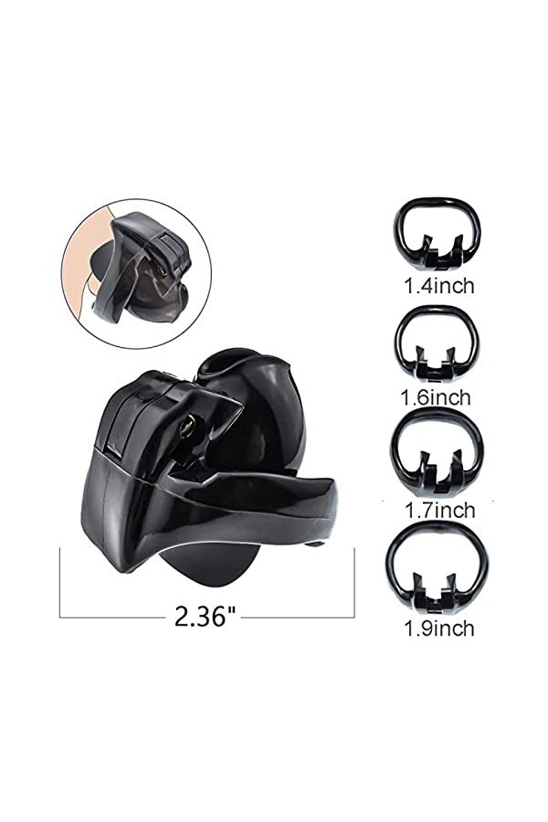 Protège pénis en résine noire pour homme, anti-fraude, jouets érotiques pour adultes G-F13