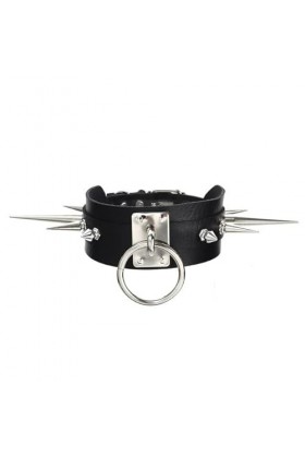 SHANHE Goth Spike collier ras&nbsp;&nbsp;&nbsp;du cou cuir synthétique polyuréthane noir accessoires gothiques femme Punk Chocker Emo Cospla