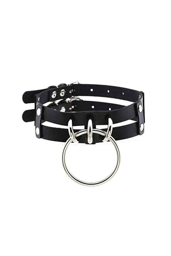 Collier ras du cou Collier de tour de cou en cuir, collier de cou clouté à rivet gothique, tour de cou à steampunk for le joi