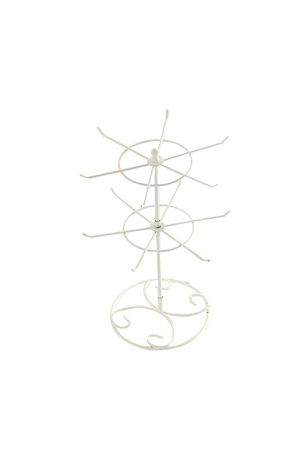 WUUISDNX Bracelet en métal de stockage de bijoux rotatif à 2 niveaux avec support de crochets compteur dorganisateur daffic