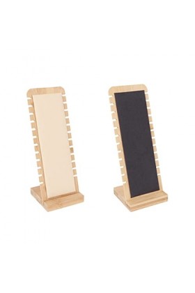 BOKIOESDE Support détachable de collier de présentoir de bijoux en bambou solide avec des accessoires de Photo de stockage de