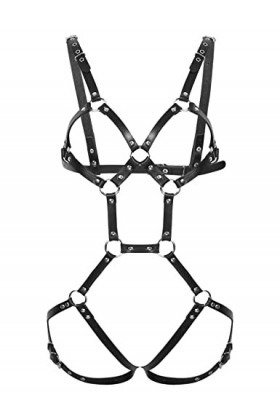 Mufeng Harnais Homme Sexy Hot Poitrine Body Bandage Harnais Punk Collier Ceinture Creux Punk Gothique Réglable Harness Clubwe