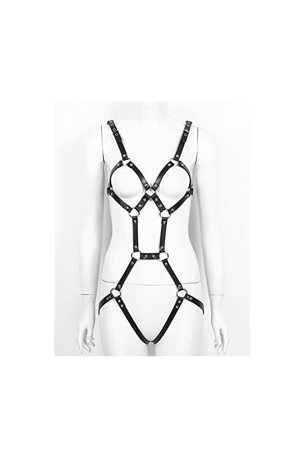 Mufeng Harnais Homme Sexy Hot Poitrine Body Bandage Harnais Punk Collier Ceinture Creux Punk Gothique Réglable Harness Clubwe