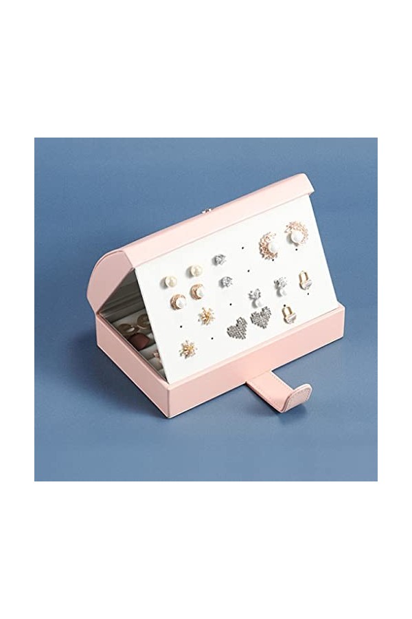 BEALIFE Boîte de rangement de bijoux en cuir Affichage Boîtes demballage portables Conteneur pratique Tiroir Dressing Annive