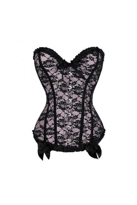 Lingerie sexy à lacets pour femme - Corset moulant à la taille - Corset modelant grande taille - Noir - XXXL