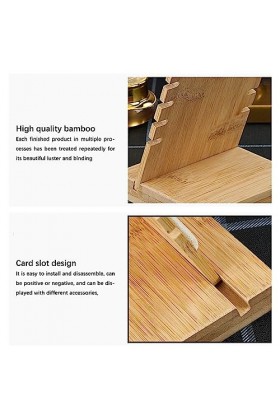 kawehiop Support de bijoux en bois massif collier support détachable pendentif longue chaîne organisateur suspendu daim/cuir 