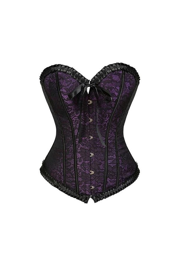 Lingerie sexy à lacets pour femme - Corset moulant à la taille - Corset modelant grande taille - Noir - XXXL