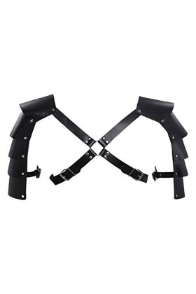 Harnais pour homme en simili cuir double armure épaule poitrine fantaisie boucle costume punk gothique festival rave club fêt