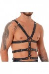 Harnais réglable en cuir pour homme - Ceinture de poitrine - Boucles fantaisie - Chaîne pour festival, rave club, fête dHall