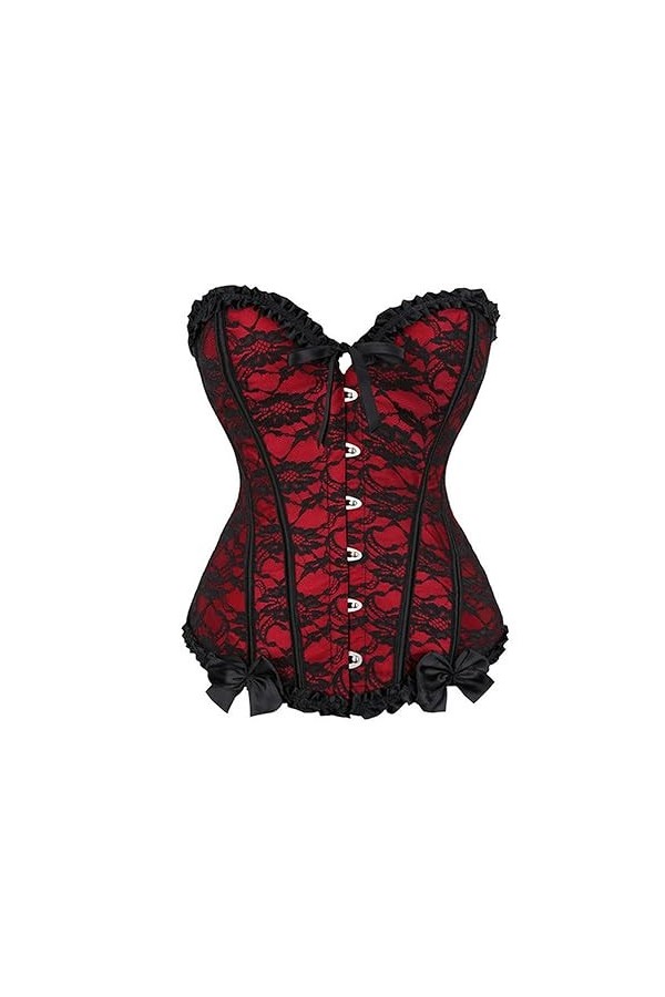 Lingerie sexy à lacets pour femme - Corset moulant à la taille - Corset modelant grande taille - Noir - XXXL