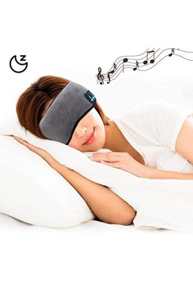 Keenso Bandeau pour Les Yeux Bluetooth, Casque de Musique sans Fil Lavable pour Les Yeux endormis Gris Autres Fournitures de