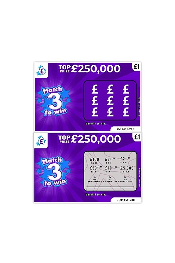 Carte à gratter « Be My Best Man, Groomsman, Bridesmaid, Maid Matron of Honour, Marry Me? » - Faux cadeau de loterie demoise