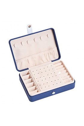 BEALIFE Bijoux Organisateur Étanche Vitrine En Cuir Anneaux De Stockage Cadeaux Double Couche Anti-Poussière Conteneur Organi