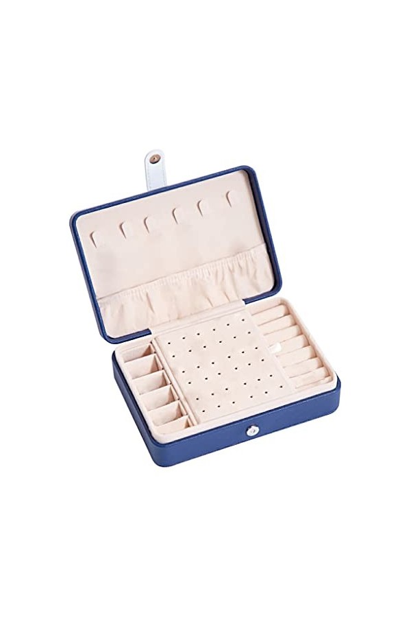 BEALIFE Bijoux Organisateur Étanche Vitrine En Cuir Anneaux De Stockage Cadeaux Double Couche Anti-Poussière Conteneur Organi