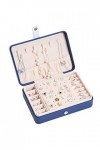 BEALIFE Bijoux Organisateur Étanche Vitrine En Cuir Anneaux De Stockage Cadeaux Double Couche Anti-Poussière Conteneur Organi