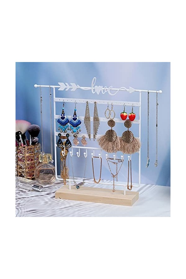 eexuujkl Bijoux Amour Titulaire Multi-couche Suspendu Stand Boucles Doreilles Bracelets Base En Bois Style Moderne Bijoux Ra