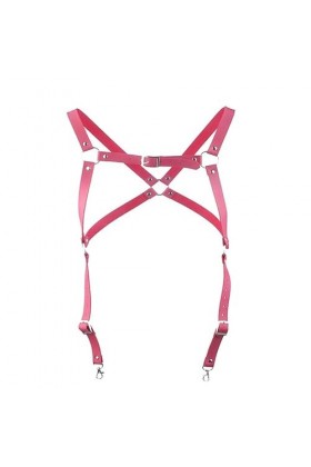 Bretelles de ceinture sexy de style punk tendance avec toutes les bretelles assorties Forme et ceinture fines, rose rouge, ta