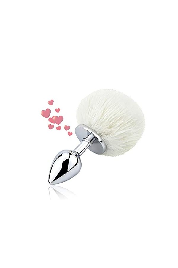 HUNTVE Queue de Lapin en Fourrure Blanche - Costume drôle de Lapin à Queue Courte