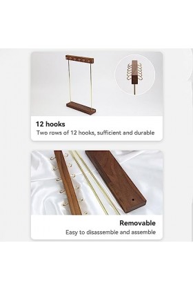 eexuujkl Porte-bijoux collier suspendu support boucles doreilles Style moderne Organisation Rack 12 crochets commode Table o