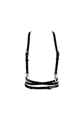 Sexy PU Cuir Punk Taille Ceinture pour Femme Taille Chaîne Bikini Lingerie Ceintures Cuir Punk Chaîne de Corps Harnais Réglab