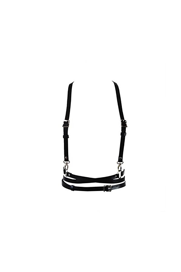 Sexy PU Cuir Punk Taille Ceinture pour Femme Taille Chaîne Bikini Lingerie Ceintures Cuir Punk Chaîne de Corps Harnais Réglab