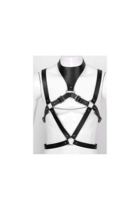 Dames Punk cuir harnais corps poitrine sangles taille, vinyle Latex Catsuit poitrine libre poitrine ouverte Lingerie