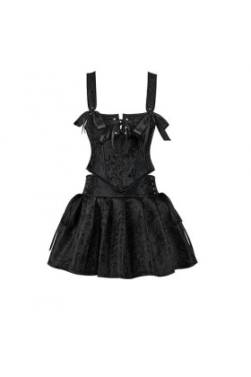 Corset Sexy pour Femmes Grande Taille Vêtements Gros Seins Corset et Jupe drôles Ensemble Club de fête Sexy Punk Robe Corset-