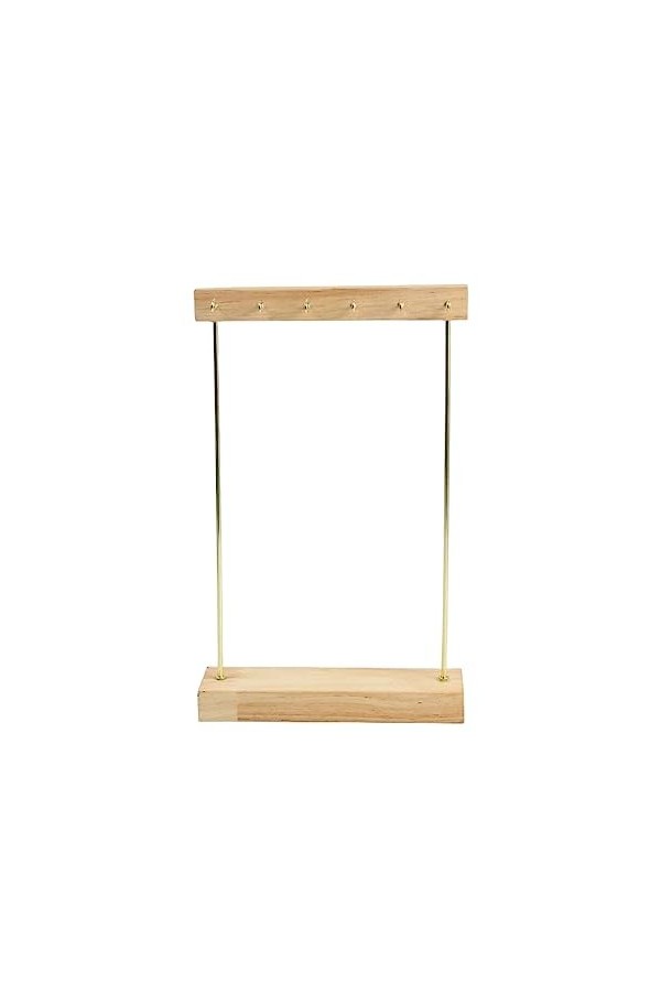 Ailan Porte-bijoux Double face collier suspendu support pendentif détachable Style moderne bijoux Organisation Rack, Chêne