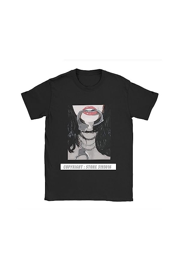 Mens T Shirts BDSM Fashion Cotton Dominant Submissive Slave Play Sexy Sub Tshirts Round Neck Tops Black 3XL