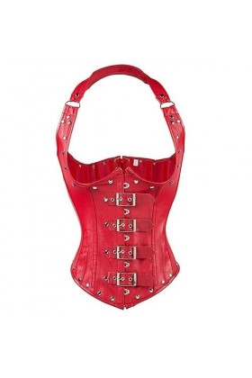 Corset sexy en simili cuir Steampunk pour femme - Débardeur gothique - Soutien-gorge dentraînement à la taille - En laiton -