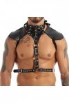 Harnais pour homme en cuir synthétique avec boucles réglables pour le corps, la poitrine, les bretelles, les rave club, fête 