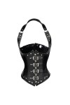 Corset sexy en simili cuir Steampunk pour femme - Débardeur gothique - Soutien-gorge dentraînement à la taille - En laiton -