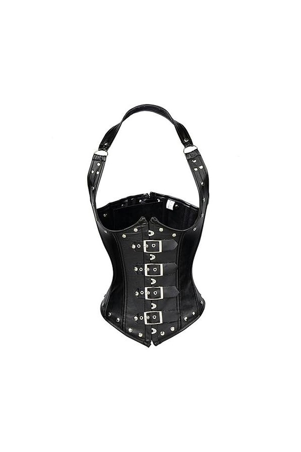 Corset sexy en simili cuir Steampunk pour femme - Débardeur gothique - Soutien-gorge dentraînement à la taille - En laiton -