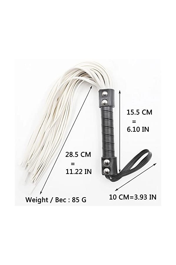 Fouet en cuir blanc fouet adulte, fouet couple