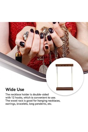 eexuujkl Porte-bijoux collier suspendu support boucles doreilles Style moderne Organisation Rack 12 crochets commode Table o