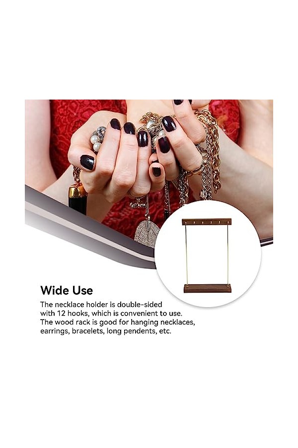 eexuujkl Porte-bijoux collier suspendu support boucles doreilles Style moderne Organisation Rack 12 crochets commode Table o